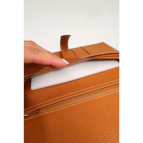 Hermès Bearn Souffle Gusseted Brown Leather Wallet - Picture 5 of 7